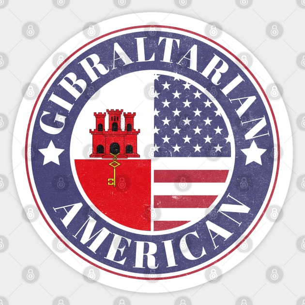 Proud Gibraltarian-American Badge - Gibraltar Flag Sticker by Yesteeyear